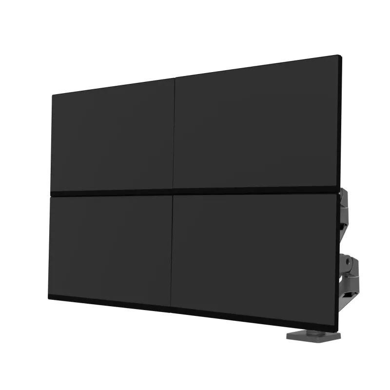 Ergotron LX Pro - kit de montaje (brazo doble) - modular - para 2 pantallas LCD - en paralelo - aluminio - gris oscuro - tamaño de pantalla: hasta 68,6 cm (hasta 27 inch) (45-686-293)