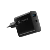 Cargador con cable para dispositivos móviles NATEC NUC-2145, 65 W, USB-C PD 3.0 + QC 3.0, 1x USB-C, 1x USB-A, 110–240 V, negro