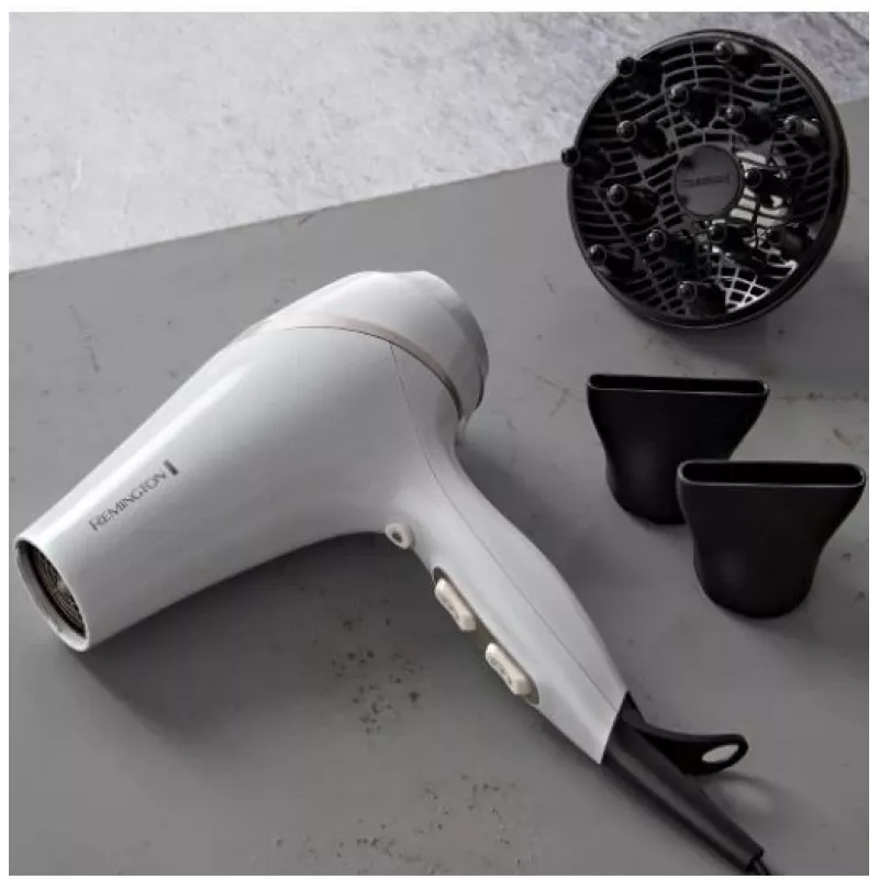 Secador de pelo Remington AC8901 HYDRAlux 2300 W 3 niveles de temperatura función iónica boquilla difusora Blanco