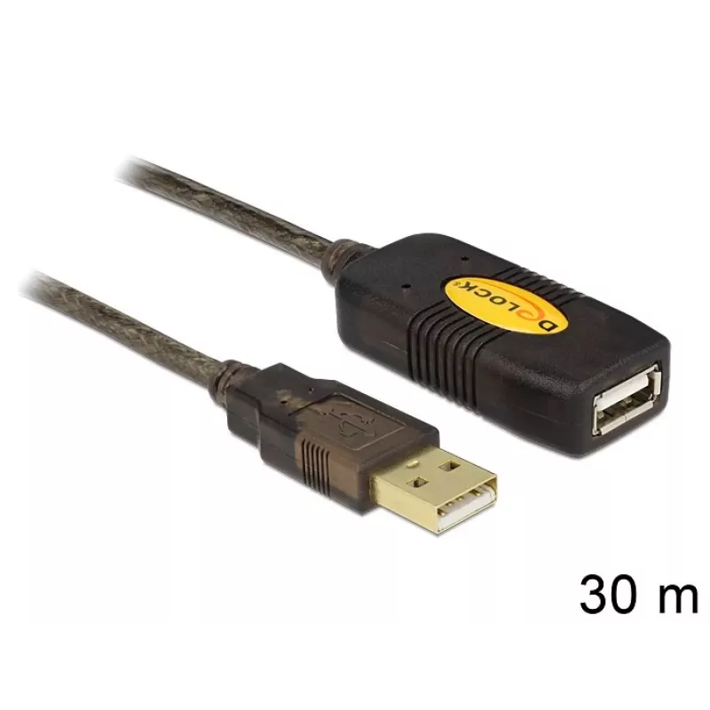 Cable USB DeLOCK 30 m USB2.0 USB A Negro