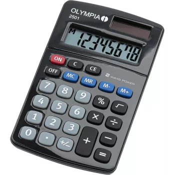 Calculadora Olympia 2501 sobremesa negra azul gris