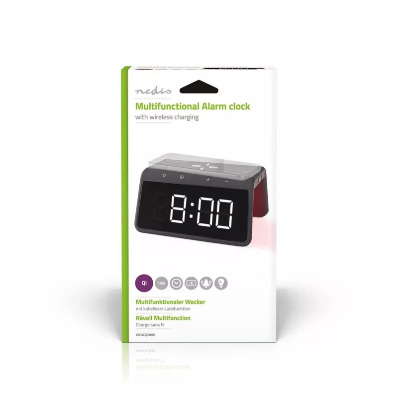 WCACQ30BK, Despertador digital, rectangular, negro, Acrilonitrilo butadieno estireno (ABS)