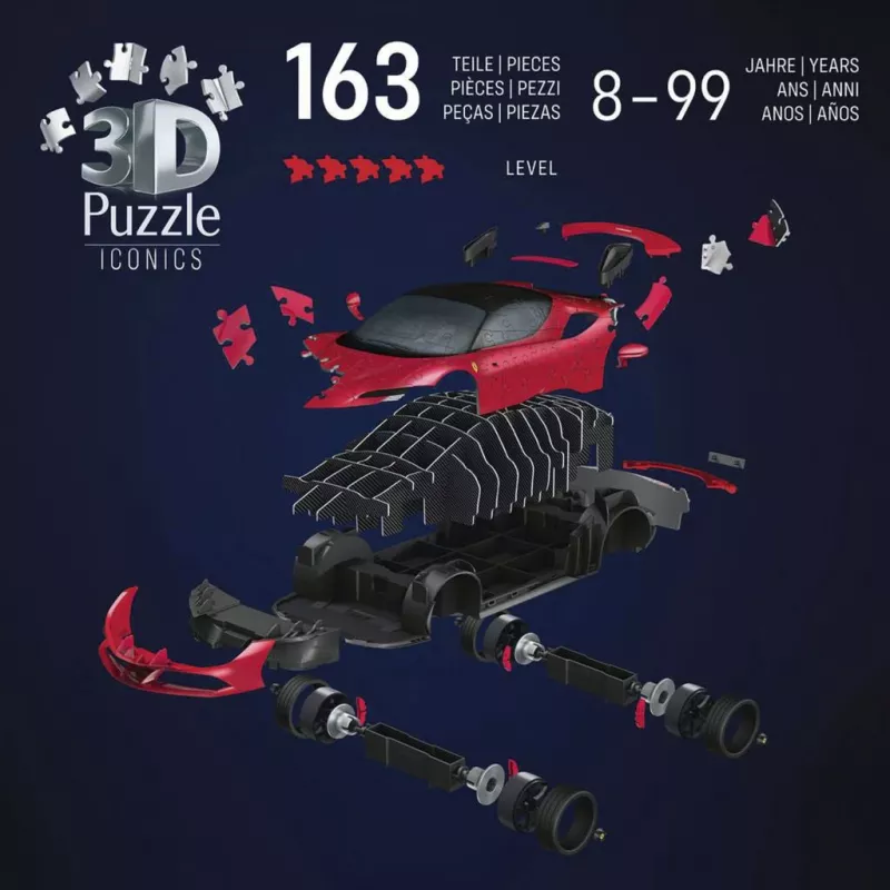 Puzzle 3D Ravensburger Iconics Ferrari SF90 Stradale – kit de maqueta de coleccionista