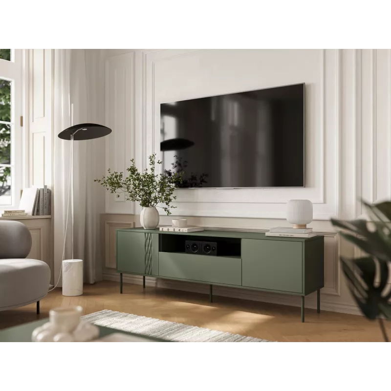 Mueble RTV Cama EF TRESSE 180x40x54.5 verde mate