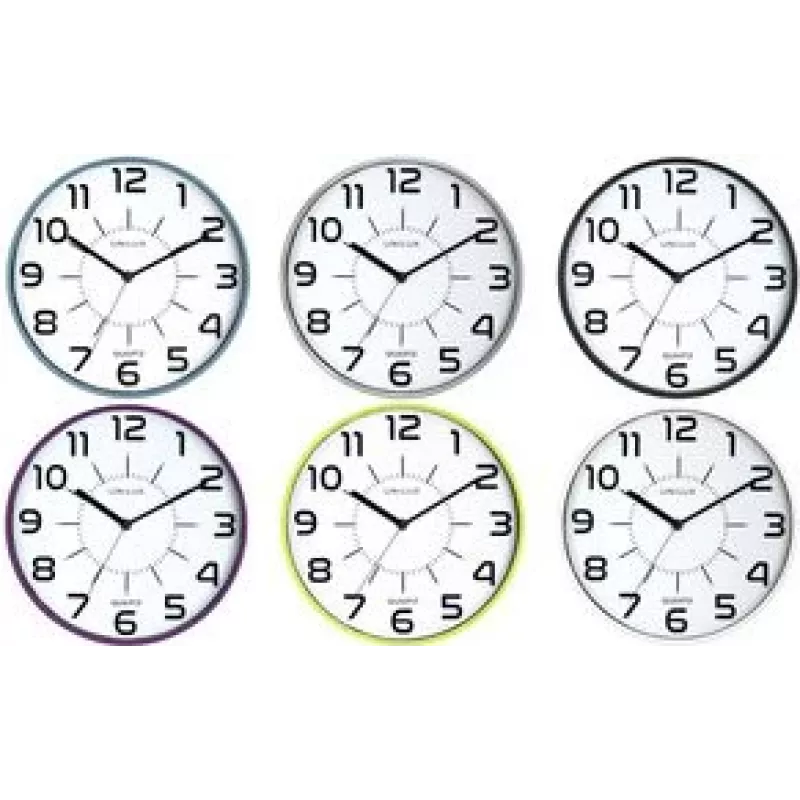 Unilux POP Reloj de pared de cuarzo, 300 mm, negro, números negros