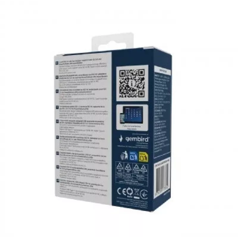 Gembird TA-UC-2A2C-PD100-01-BK Cargador para dispositivos móviles portátil, smartphone Negro AC carga rápida interior