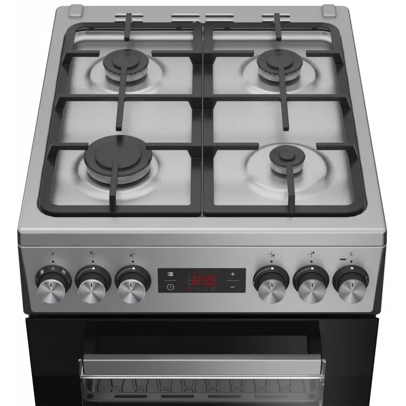 Cocina de gas y eléctrica BEKO FSM52330DX 5 quemadores 60 cm, clase de eficiencia energética A