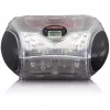 Radio portátil con reproductor de CD Lenco SCD-24TR — FM, salida de 4W, LCD, antena telescópica, funcionamiento con red/batería, 6 pilas C
