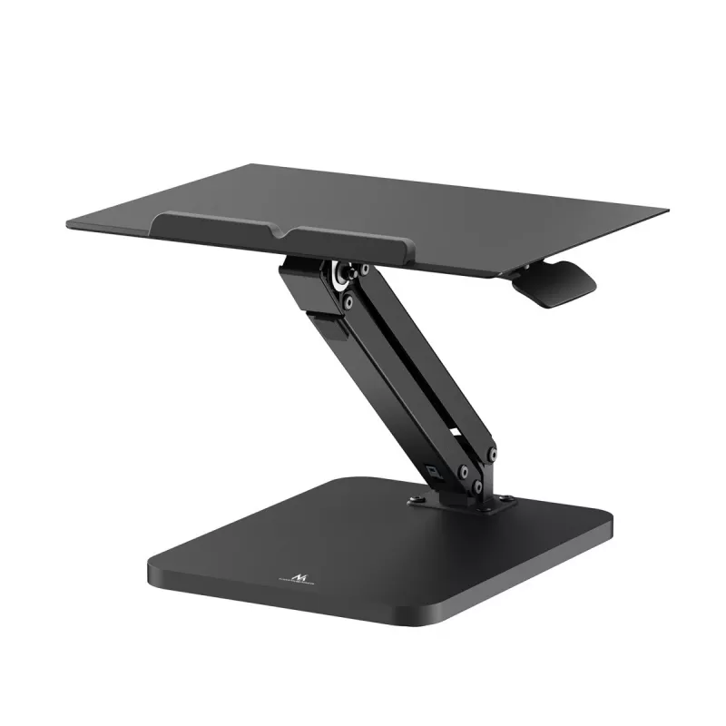 Soporte de escritorio Maclean para monitor o portátil, pistón de gas, para trabajar de pie y sentado, negro, MC-493