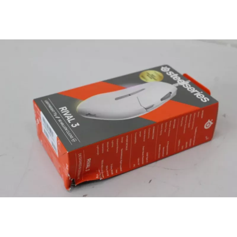 SALE OUT. Ratón gaming Steelseries Rival 3 Gen 2, Blanco | SALE OUT. Ratón gaming SteelSeries | Rival 3 Gen 2 | Con cable | Blanco | EMBALAJE DAÑADO