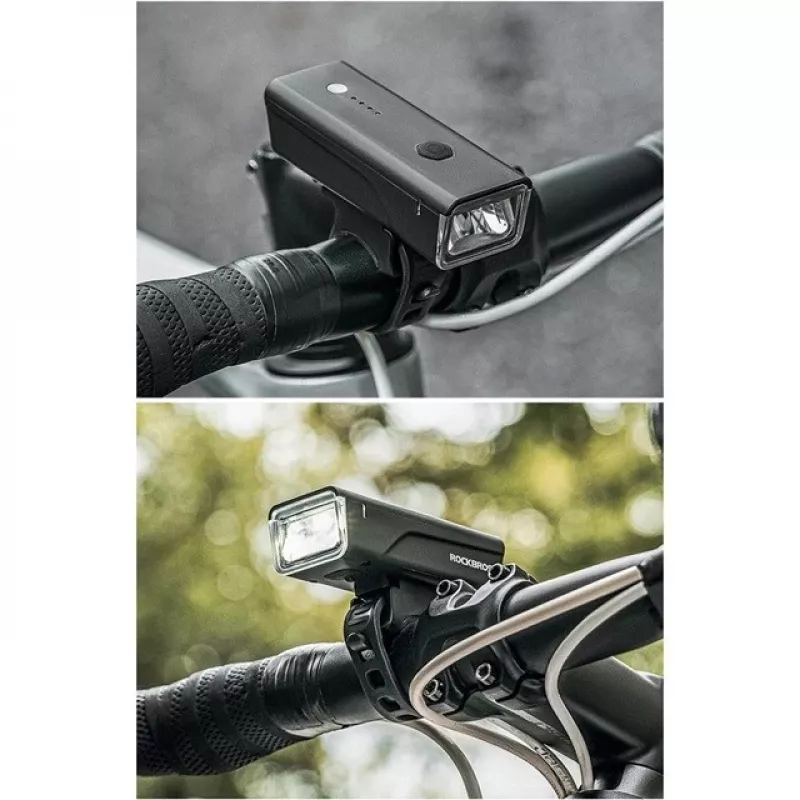 Rockbros Luz de bicicleta + cable USB-C - USB-A 260 lm negro