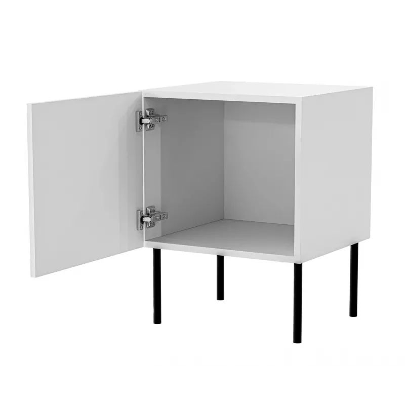 Set de mesita de noche 2 uds. cama meble PALAZZO BIS 45×39×H59 cm, blanco mate, MDF/aglomerado