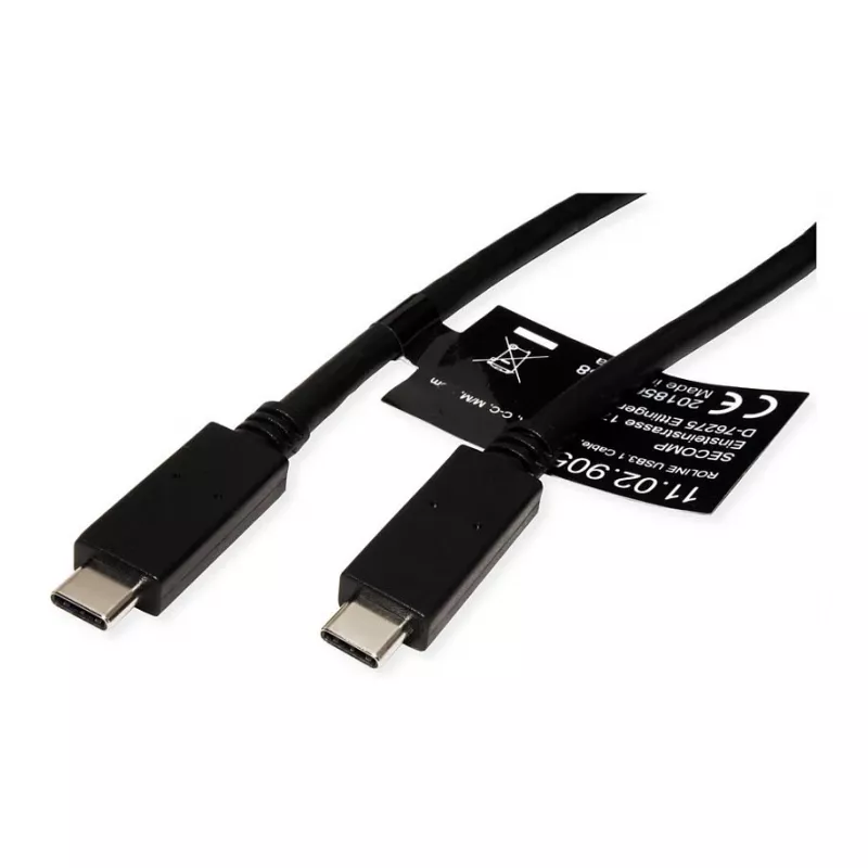 Cable USB ROLINE 11.02.9057 USB 3.2 Gen 2 1 m USB C negro