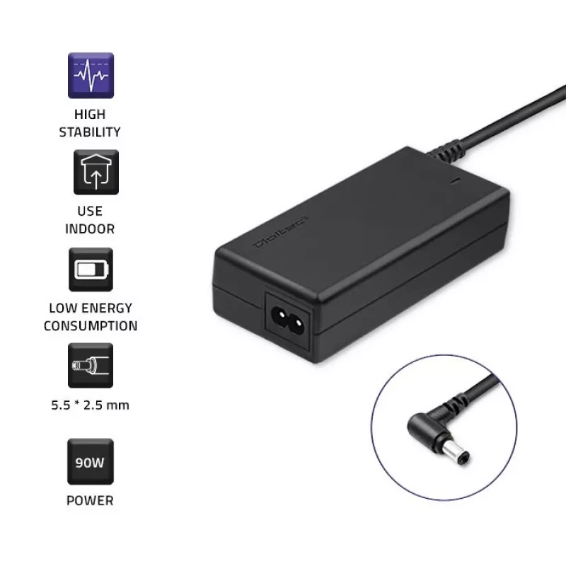 Fuente de alimentación Qoltec 50075.90W para ASUS | 90W | 19V | 4,9A | 5,5*2,5 | +cable de alimentación