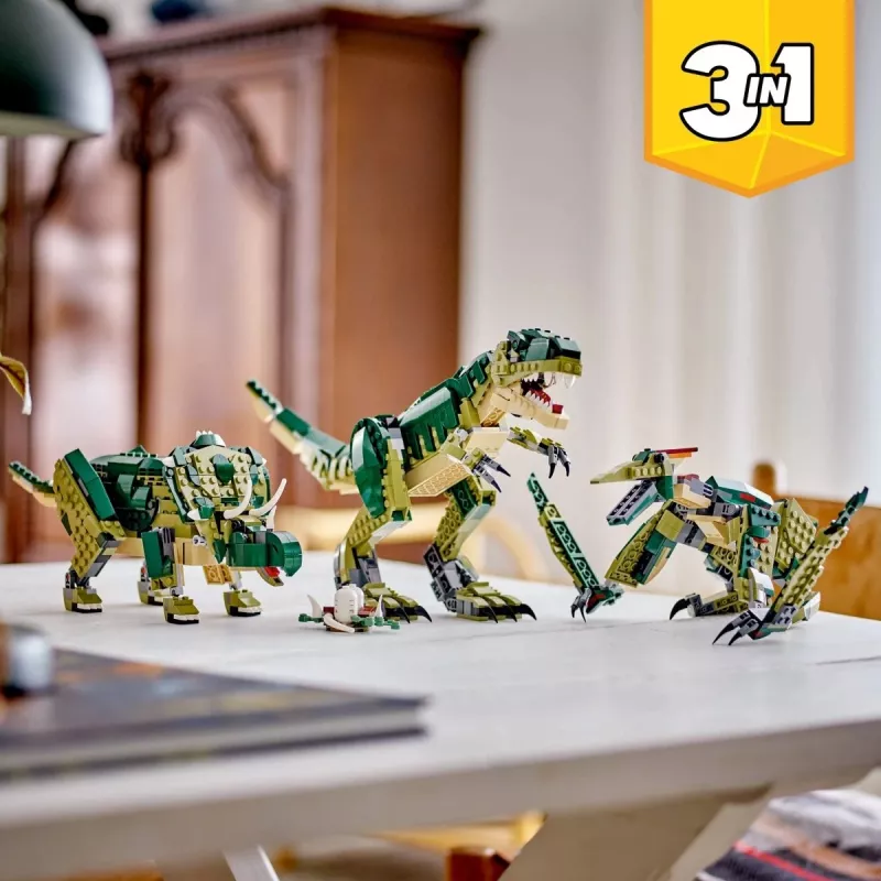 Juguete de construcción LEGO Creator 3 en 1 T.Rex, set de construcción, 626 piezas, 150 mm de altura, edad 9+