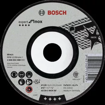 Bosch 2608602489 disco de desbaste acodado para acero inoxidable, 150 mm