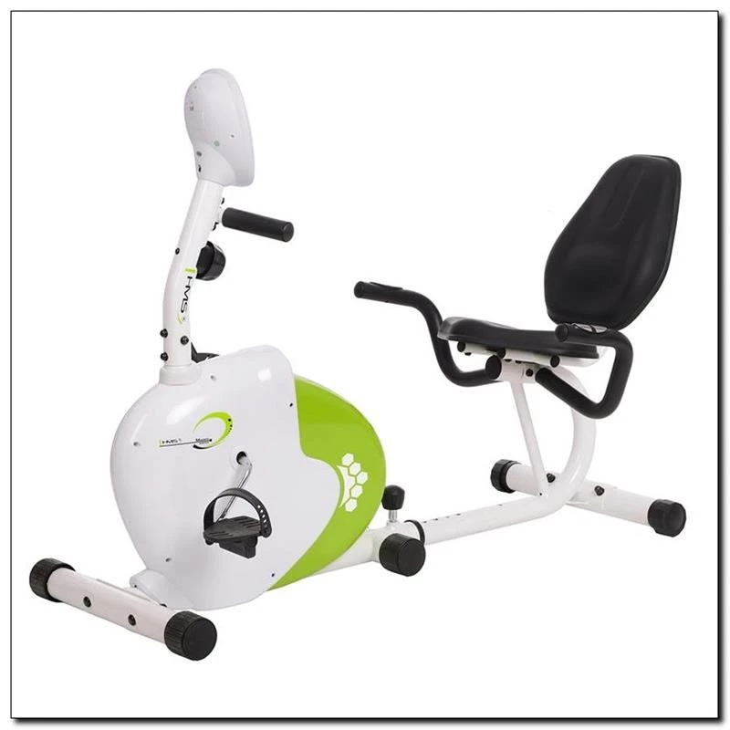 Bicicleta estática magnética horizontal blanca y verde HMS R9259