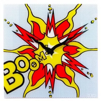 Reloj NeXtime 8173 Boom, 43x43 cm, reloj de pared, rojo/amarillo/blanco