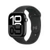 Apple Watch Series 10 GPS 46 mm carcasa de aluminio en Jet Black con correa deportiva negra – M/L