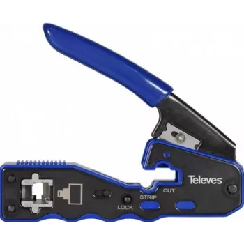 Alicates de crimpar Televes 209802 para conectores RJ45, corte automático, modelo 37230
