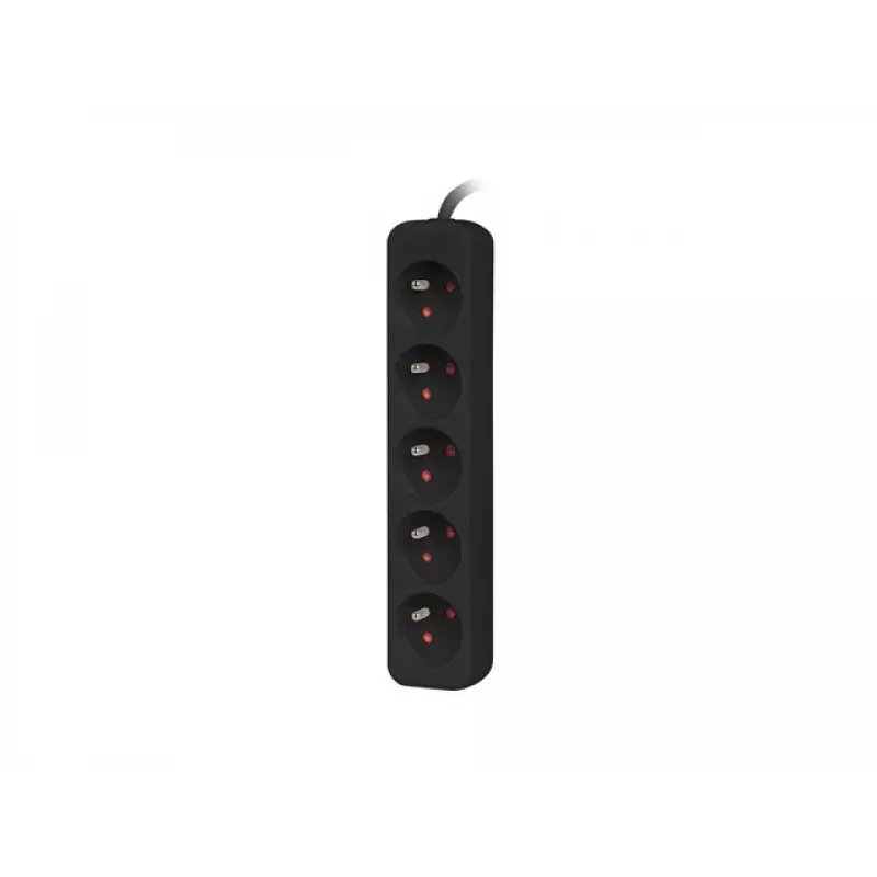 Regleta de enchufes Lanberg PS0-05E-0150-BK 1,5 m 5 salidas AC para interior negra