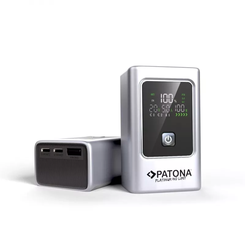 Batería externa PATONA Platinum Powerbank Luxury One PD35 | 10000mAh | PD 35W | USB-C + USB-A plata, negro