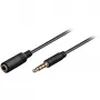 Wentronic Goobay cable alargador de jack 3,5 mm, negro, 1,5 m — conector macho jack 3,5 mm (4 polos, estéreo) > conector hembra jack 3,5 mm (4 polos, estéreo) (62478)