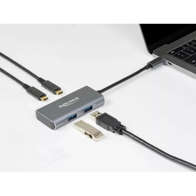 Hub USB DeLOCK USB externo 10 Gbps hub USB Type-C 63260