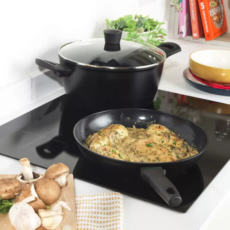 Sartén Russell Hobbs 28 cm Thermocollar RH03255EU7, antiadherente, indicador de calor