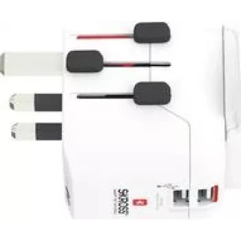 Adaptador de viaje Skross 1302470 Pro Light USB (2xA) - mundial (1302470)