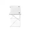Mesa gaming Huzaro Hero 1.6 blanca — tablero recto MDF/carbono 1200×600 mm, estructura metálica, 750 mm de altura