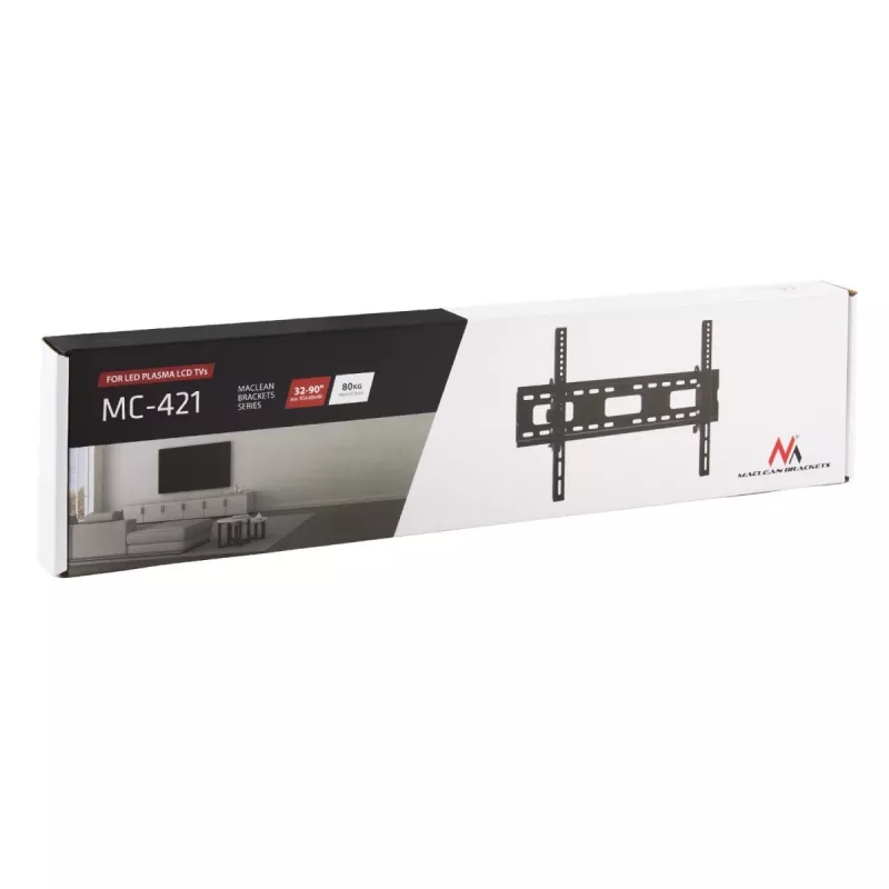 Soporte de pared para TV Maclean MC-421 32 -90 VESA 600x400 80kg inclinable universal ajustable nivel accesorios plano y delgado