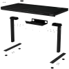 Mesa gaming de altura ajustable con doble motor, cargador inalámbrico, iluminación RGB, panel de control y puertos USB, tablero con superficie de melamina PB, negro