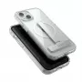 Funda protectora GUAN para Apple iPhone 16 Plus — Parte trasera de cristal templado 10H con soporte integrado, transparente plateado