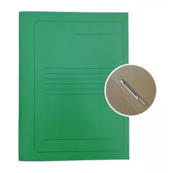 Carpeta de proyecto A4 cartón Smiltainis con clip metálico, con impresión verde
