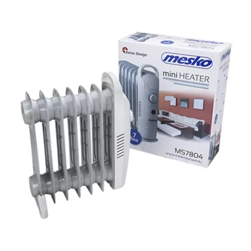 Mesko MS7804 calefactor eléctrico Radiador eléctrico de aceite para interior Blanco 700 W