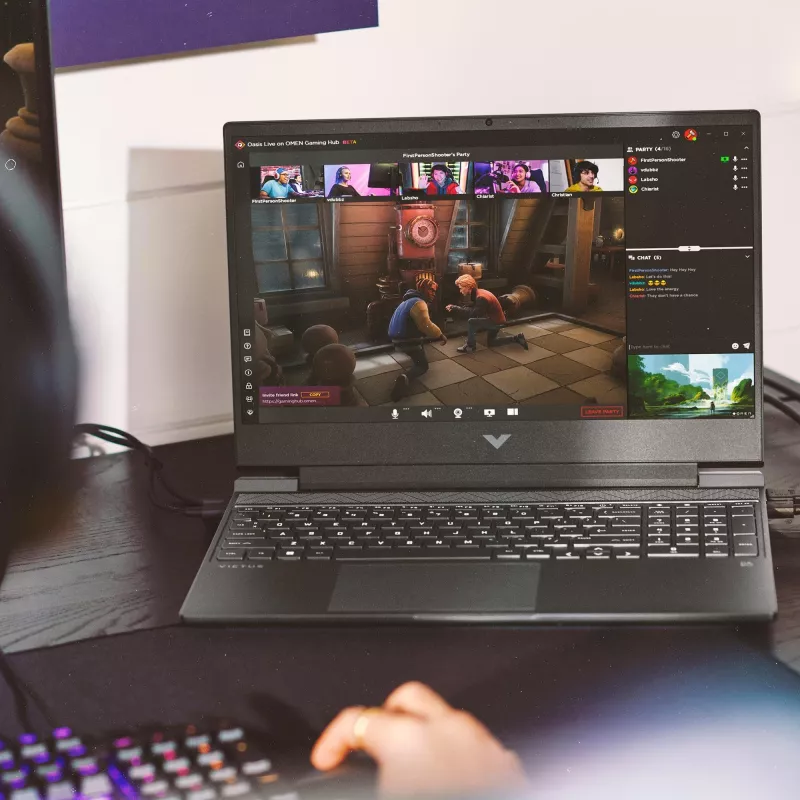 Portátil HP Victus 15-fb3040nw — 15,6 inch FHD 144Hz, AMD Ryzen 7 7445HS, 16GB DDR4 3200MHz, 512GB SSD, NVIDIA GeForce RTX 4050 6GB, FreeDOS, teclado inglés