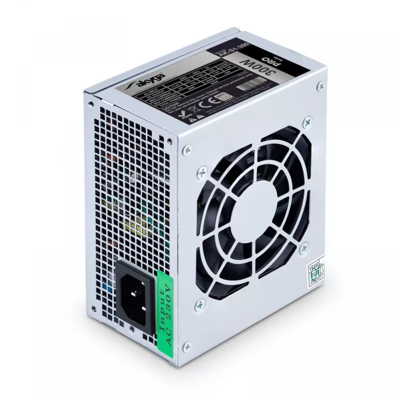 Fuente de alimentación SFX Akyga AK-S1-300 300 W, PFC pasivo, ventilador de 80 mm, negro