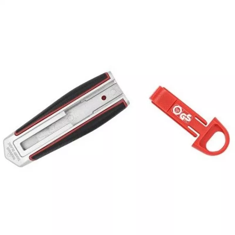Cúter WEDO 78 830 con hoja troceable, mango ergonómico, 1 ud., negro/rojo/plata