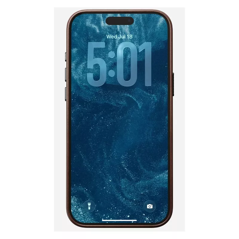 Funda para móvil Nomad Traditional Leather Case para iPhone 17 Pro Max, cuero/aluminio/microfibra, compatible con 6,9 pulgadas (marrón)