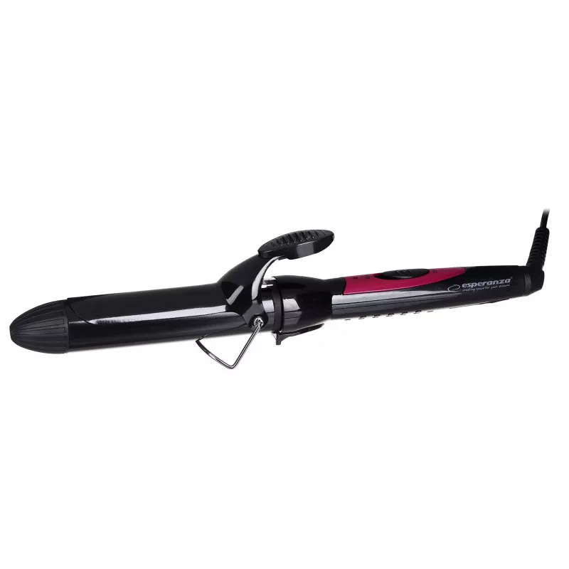 Rizador de pelo Esperanza PENELOPE – barra cerámica recta de 32 mm, máx. 180 °C, 45 W, 230 V, cable de 1,7 m, negro/rosa