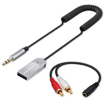 Adaptador receptor de audio inalámbrico QOLTEC HiFi BT6.0 2xRC – receptor de audio Bluetooth para altavoces y radio de coche