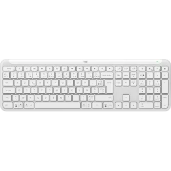 Teclado Logitech Signature delgado K950 - 100% - Full-Size - Inalámbrico - Bluetooth 5.1 LE - AZERTY - Francés - Blanco crema (920-012454)