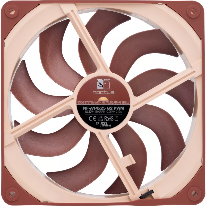 Ventilador Noctua NF-A14x25 G2 PWM 140 mm 1500 rpm rodamiento SSO2 4 pines PWM beige