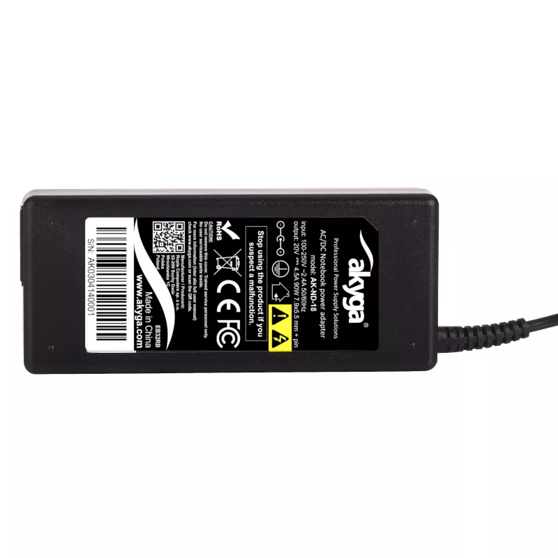 Fuente de alimentación para portátil Akyga AK-ND-18 para Lenovo, 90 W, 20 V / 4,5 A, 7,9 x 5,5 mm con pin