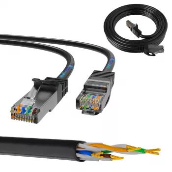 Latiguillo LAN Extralink Cat5e FTP 1 m, F/UTP apantallado, RJ-45 a RJ-45, negro