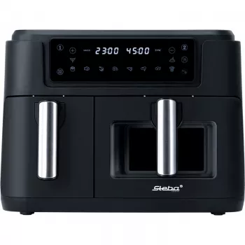 Freidora de aire dual HF 9500 DUO (negra, 2.400 vatios, 2 cestas 6 L + 3,5 L)