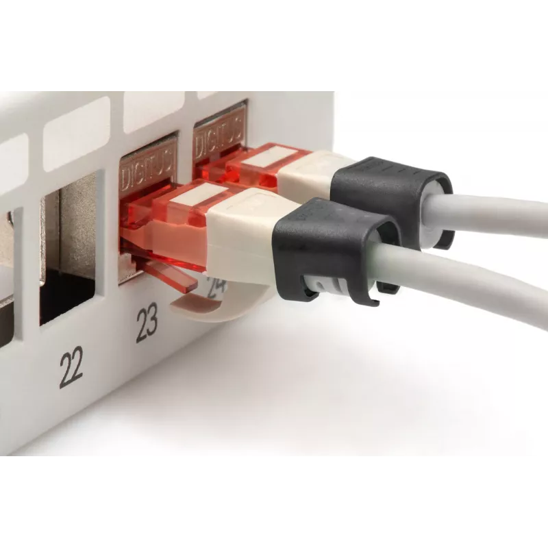 DIGITUS - Clips para cables con codificación por colores - para cables de parcheo - negro (paquete de 100) (A-CC-BL)