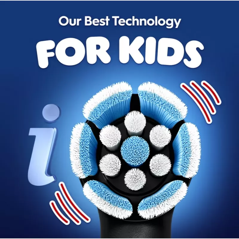Cepillo de dientes eléctrico BRAUN Oral‑B iO Kids Marvel Spiderman — recargable, 3 modos, temporizador musical de 2 minutos, estuche de viaje, 1 cabezal, Litio‑Ion
