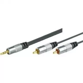 Shiverpeaks cable de audio profesional, alta calidad, 1x jack estéreo de 3,5 mm a 2x conector RCA, 1,5 m (499601015H)